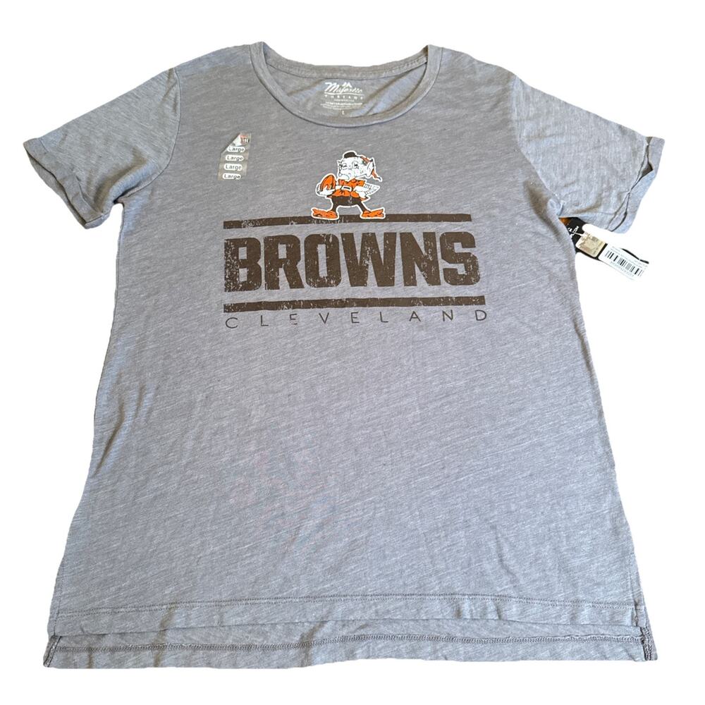 NFL Cleveland Browns Majestic Threads Made In The USA Women’s Hilo Boyfriend Tee